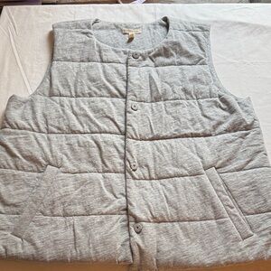 Eileen fisher grey cozy vest like new quilted cotton fabulous for any season